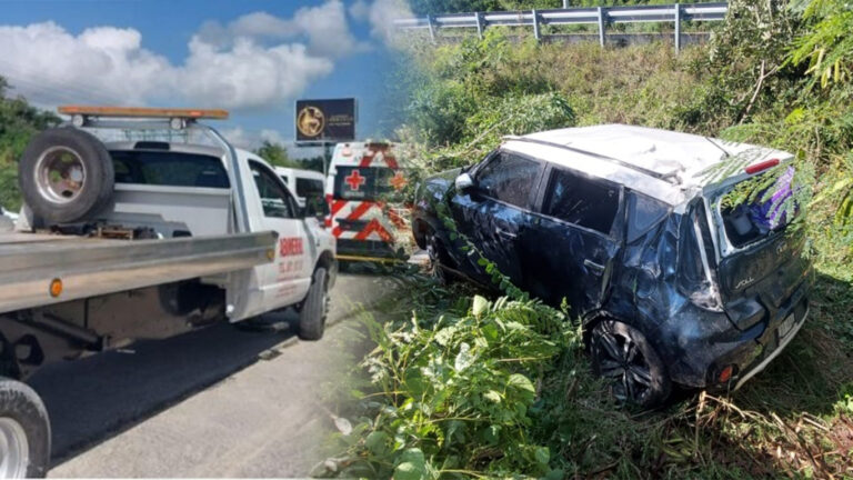 Salió Ilesa De Un Aparatoso Accidente En La Carretera Playa Del Carmen-Puerto Morelos