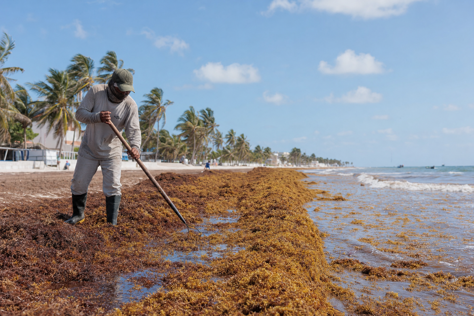 Sargazo supera las 106 mil toneladas en Quintana Roo y deja a 52 playas con recale excesivo